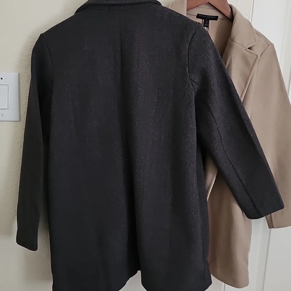 Banana Republic Factory Women's Open Front Jacket Coat Petite Medium PM Gray - Picture 3 of 5